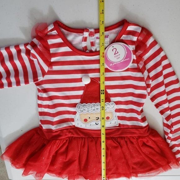 SOLD ***** Nannette Kids Santa Clause 2 Pc Outfit Size 6X Tulle & Glitter - Picture 6 of 12